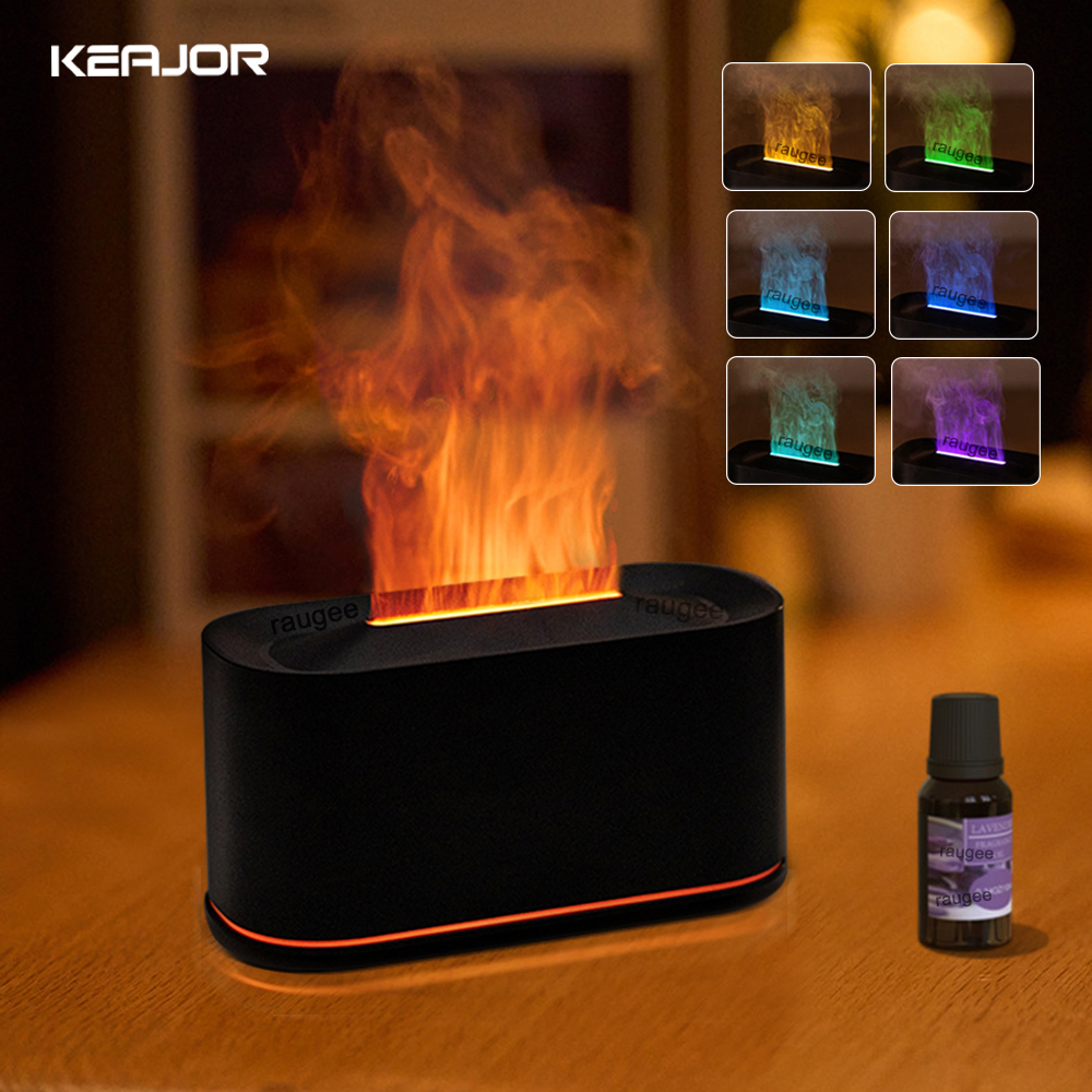 Electronic Gadgets For Home - Aroma Humidifier Flame Essential Oils Diffuser