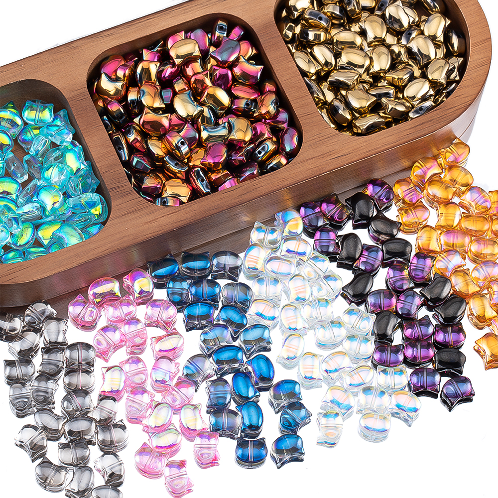 50pcs Colorful Cat Head Glass  - огляд і ціна Mobile Electronics Gadgets