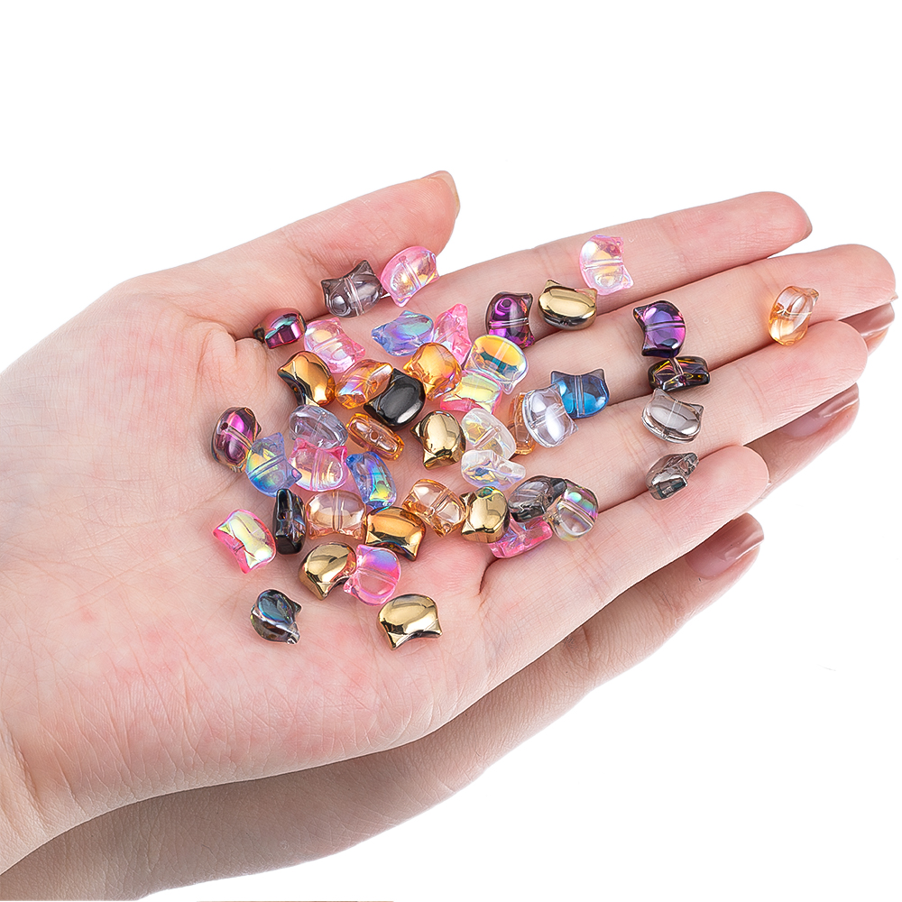 50pcs Colorful Cat Head Glass  - огляд і ціна Mobile Electronics Gadgets
